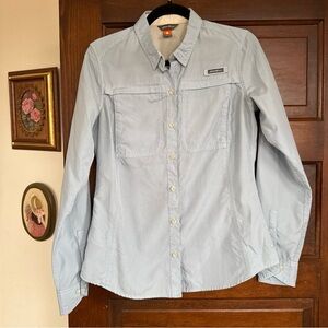 Eddie Bauer Sport Shop UPF Guide Shirt Women’s Small Light Blue Button Up